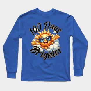 100 Days Brighter - School Milestone Celebration Long Sleeve T-Shirt